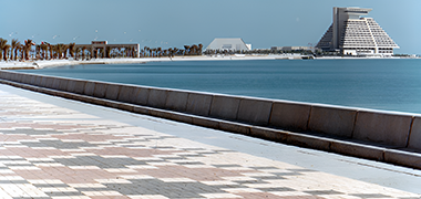 An early view from the Corniche towards the newly completed Hotel and Conference Centre