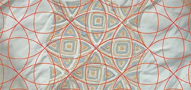 Geometric basis for a decorated silk pattern