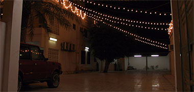 Entrance to a property at night