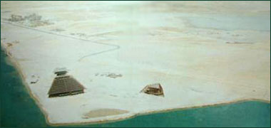 A view of the New District of Doha and the first buildings under construction – the hotel and conference centre