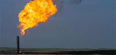 Natural gases being flared off, March 1972