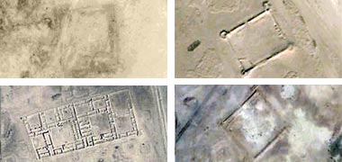 Clockwise starting from the top right corner, the qalaa&rsquo;a at al-Zikrit, al-Freihah, al-Zubara and Umm al-Maa&rsquo;