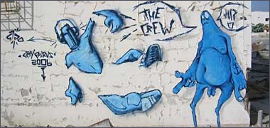 Graffiti on an old school wall