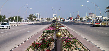 A view north along Grand Hamad Avenue
