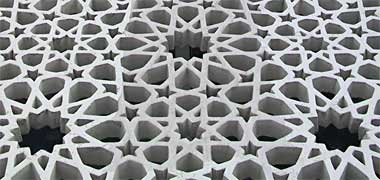 Detail of a grille on a new mosque in Qatar