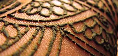 Henna drawn on the skin waiting to be removed
