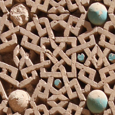 Distorted detail of the above image on the Ghurid mosque at Herat, Afghanistan – with permission from tobeytravels on Flickr