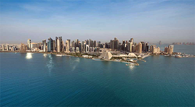 An aerial view of the West Bay, early 2024 – permission requested from the Peninsula newspaper