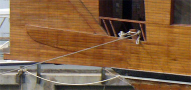 Detail of the stern of the above houseboat development of a shuw’i