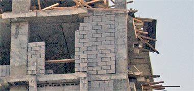 Workers working above grade