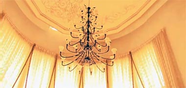 The ceiling of a modern majlis – screen shot from a BBC programme, Storyville, Team Qatar