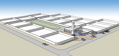 A theoretical example of a mosque located at the entrance to a cul-de-sac