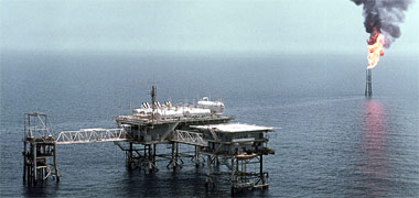 One of Qatar&rsquo;s oil rigs