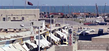 A view of the sea over the old suq in Doha