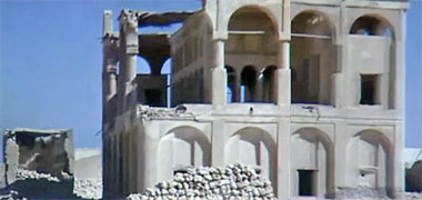The west face of Sheikh Abdullah&rsquo;s house in the 1960s – image developed from a video with permission from glasney on YouTube