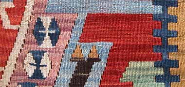 Detail of the edge a Qashqai kilim