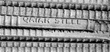 Steel reinforcement manufactured by the Qatar Steel Company