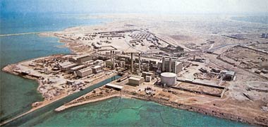 Ras Abu Aboud power station in the early 1970s – from an official Government image