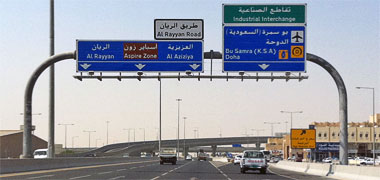 Signage on the road to Rayyan – with permission from Lissa Barrows