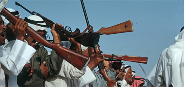 Rifles being swung in the dance