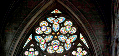 The head of the east window of Ripon Cathedral, North Yorkshire, England