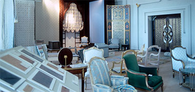 Furniture samples set out for inspection