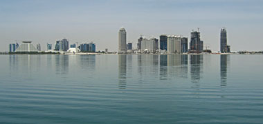 Skyline of the New District of Doha from the sea