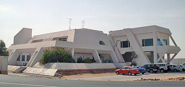 A heavily stylised villa