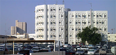Simple apartment block with applied Arabic style