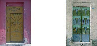 Three steel entrance doors