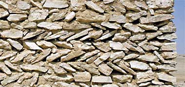 The corner of a structural masonry wall