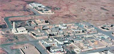 An aerial view, looking south, of Sumaismah in the 1980s