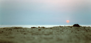 Sunrise from a seaside desert camp