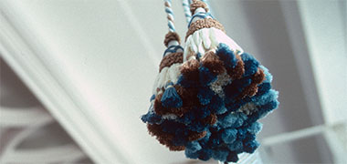 A decorative curtain tassel