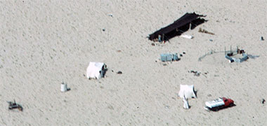 Part of an encampment in the desert