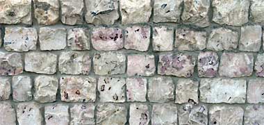 Detail of the stonework of the mock fort