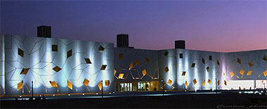 Uplighting on a building façade