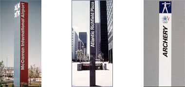 Three vertical signs in the United States
