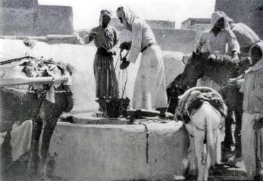 Water being drawn from a well