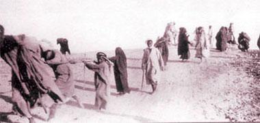 Water being drawn from a well in the 1930s